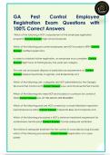 GA  Pest  Control  Employee  Registration Exam Questions with  100&percnt; Correct Answers 
