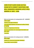 CARN STUDY GUIDE EXAM &lpar;ACTUAL EXAM&rpar; WITH CORRECT QUESTIONS AND WELL ANSWERED ANSWERS LATEST WELL GRADED A&plus; 2025 &ndash; 2026
