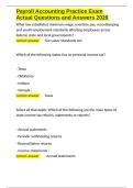 Payroll Accounting Practice Exam Actual Questions and Answers 2026&period;docx