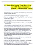 D2 Water Distribution Test &vert; Questions and 100&percnt; Correct Answers &vert;  Verified & Updated 2026 Edition