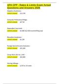APA CPP - Rates & Limits Exam Actual Questions and Answers 2026&period;docx