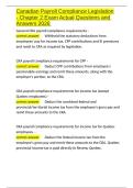 Canadian Payroll Compliance Legislation - Chapter 2 Exam Actual Questions and Answers 2026&period;docx