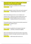 Payroll Final Study Guide Exam Actual Questions and Answers 2026&period;docx
