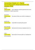 Accounting Chapter 12 - Payroll Accounting Exam Actual Questions and Answers 2026&period;docx