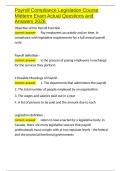 Payroll Compliance Legislation Course Midterm Exam Actual Questions and Answers 2026&period;docx