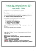 North Carolina Landscape Contractor REAL Exam &lpar;2025 Edition&rpar; Full Exam &ndash; Multiple-Choice Questions &vert; Answers in Bold &vert; Detailed Rationales Included  Latest Comprehensive Study Edition &vert; Official 2025 Format
