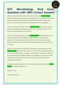 GTC Microbiology Final Exam  Questions with 100&percnt; Correct Answers 