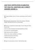 ASAP PACE CERTIFICATION EXAMINATION TEST 2026 FULL QUESTIONS AND CORRECT ANSWERS GRADED A&plus;