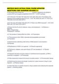 BIOTECH BACE ACTUAL FINAL PAPER UPDATED QUESTIONS AND ANSWERS GRADED A&plus;