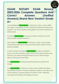 GUAM NOTARY EXAM Newest  2025&sol;2026 Complete Questions And  Correct  Answers  &lpar;Verified  Answers&rpar;&vert;Brand New Version&excl; Grade  A&plus;