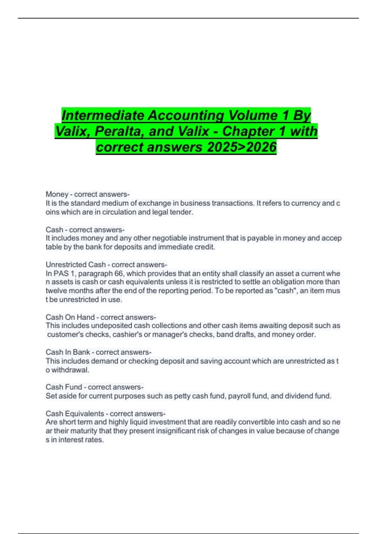 Intermediate Accounting Volume 1 By Valix, Peralta, and Valix - Chapter ...