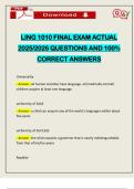 LING 1010 FINAL EXAM ACTUAL 2025&sol;2026 QUESTIONS AND 100&percnt; CORRECT ANSWERS