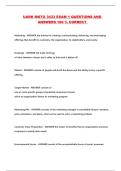UARK MKTG 3433 EXAM 1 QUESTIONS AND ANSWERS 100 &percnt; CORRECT 