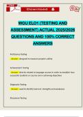 WGU ELO1 &lpar;TESTING AND ASSESSMENT&rpar; ACTUAL 2025&sol;2026 QUESTIONS AND 100&percnt; CORRECT ANSWERS