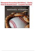 Managerial Accounting &lpar;4th Edition&rpar; &ndash; Charles Davis & Elizabeth Davis &ndash; Complete Test Bank for Chapters 1&ndash;13