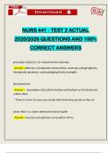 NURS 441 - TEST 2 ACTUAL 2025&sol;2026 QUESTIONS AND 100&percnt; CORRECT ANSWERS