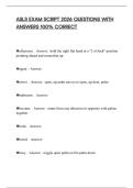 ASLS EXAM SCRIPT 2026 QUESTIONS WITH ANSWERS 100&percnt; CORRECT