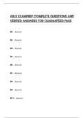 ASLS EXAMPREP COMPLETE QUESTIONS AND VERIFIED ANSWERS FOR GUARANTEED PASS