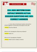 CIVL 3820&colon; MIDTERM EXAM - ASPHALT BINDERS ACTUAL 2025&sol;2026 QUESTIONS AND 100&percnt; CORRECT ANSWERS