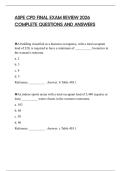 ASPE CPD FINAL EXAM REVIEW 2026 COMPLETE QUESTIONS AND ANSWERS