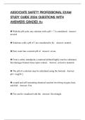 ASSOCIATE SAFETY PROFESSIONAL EXAM STUDY GUIDE 2026 QUESTIONS WITH ANSWERS GRADED A&plus;