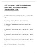 ASSOCIATE SAFETY PROFESSIONAL FINAL EXAM PAPER 2026 QUESTIONS WITH ANSWERS GRADED A&plus;