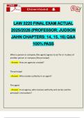 LAW 3220 FINAL EXAM ACTUAL 2025&sol;2026 &lpar;PROFESSOR&colon; JUDSON JAHN CHAPTERS&colon; 14&comma; 15&comma; 16&rpar; Q&A 100&percnt; PASS
