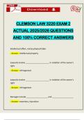 CLEMSON LAW 3220 EXAM 2 ACTUAL 2025&sol;2026 QUESTIONS AND 100&percnt; CORRECT ANSWERS