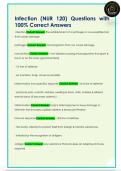 Infection &lpar;NUR 120&rpar; Questions with  100&percnt; Correct Answers 