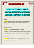 BUNDLED EXAMS&colon;&colon;&colon; LAW 3220 CLEMSON EXAMS ACTUAL 2025&sol;2026 &vert; Q&A 100&percnt; PASS