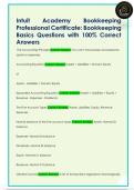 Intuit  Academy  Bookkeeping  Professional Certificate&colon; Bookkeeping  Basics Questions with 100&percnt; Correct  Answers