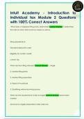 Intuit Academy - Introduction to  individual tax Module 2 Questions  with 100&percnt; Correct Answers 