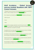 Intuit Academy - Global Income  sources module Questions with 100&percnt;  Correct Answers