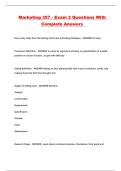 Marketing 357 - Exam 2 Questions With Complete Answers 