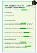 Intuit Academy Tax Level 1 Questions  with 100&percnt; Correct Answers 