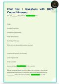 Intuit Tax 1 Questions with 100&percnt;  Correct Answers 