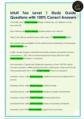 Intuit  Tax Level 1 Study Guide  Questions with 100&percnt; Correct Answers 
