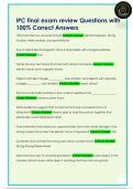 IPC final exam review Questions with  100&percnt; Correct Answers 