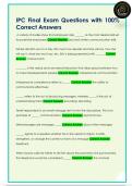 IPC Final Exam Questions with 100&percnt;  Correct Answers