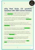 LATg Final Exam CD questions  Questions with 100&percnt; Correct Answers 