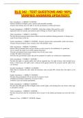BLS 342 - TEST QUESTIONS AND 100&percnt; VERIFIED ANSWERS UPDATED&excl;&excl;&excl;&period;