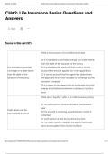 CH&num;2&colon; Life Insurance Basics Questions and  Answers