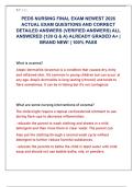 PEDS NURSING FINAL EXAM NEWEST 2026  ACTUAL EXAM QUESTIONS AND CORRECT  DETAILED ANSWERS &lpar;VERIFIED ANSWERS&rpar; ALL  ANSWERED &lbrace;120 Q & A&rcub; ALREADY GRADED A&plus; &vert;  BRAND NEW&excl; &vert; 100&percnt; PASS   