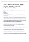 HCCP Exam 2025 &ndash; Quizzes and Verified Answers &vert; Certified Housing Credit Professional Study Guid