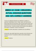 MMBIO 221 EXAM 1 BREAKWELL ACTUAL 2025&sol;2026 QUESTIONS AND 100&percnt; CORRECT ANSWERS