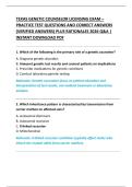 TEXAS GENETIC COUNSELOR LICENSING EXAM &ndash;  PRACTICE TEST QUESTIONS AND CORRECT ANSWERS  &lpar;VERIFIED ANSWERS&rpar; PLUS RATIONALES 2026 Q&A &vert;  INSTANT DOWNLOAD PDF 