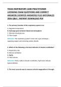TEXAS RESPIRATORY CARE PRACTITIONER  LICENSING EXAM QUESTIONS AND CORRECT  ANSWERS &lpar;VERIFIED ANSWERS&rpar; PLUS RATIONALES  2026 Q&A &vert; INSTANT DOWNLOAD PDF 