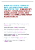 ACTUAL GIA COLORED STONES FINAL  EXAM 2025&sol;2026 TESTBANK AND A  NEW UPDATED STUDY GUIDE COMPLETE  ACCURATE TEST REAL QUESTIONS WITH  WELL ELABORATED ANSWERS &lpar;100&percnt;  CORRECT VERIFIED SOLUTIONS&rpar; NEWEST  UPDATED VERSIONS