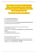 Texas State Law portion Verified Multiple  Choice and Conceptual Actual Frequently  Tested Exam Questions With Reviewed 100&percnt;  Correct Detailed Answers  Guaranteed Pass&excl;&excl;Current Update&excl;&excl; 