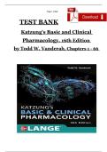 Test Bank for Katzung's Basic and Clinical Pharmacology&comma; 16th Edition by Todd W&period; Vanderah